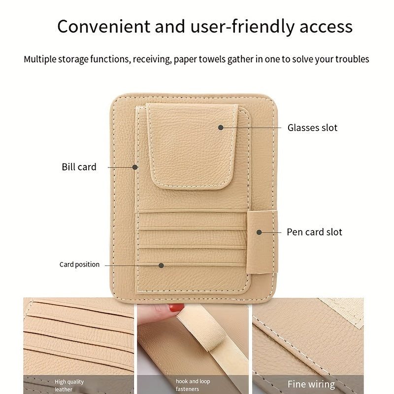 Organizador de parasol para coche con múltiples bolsillos, funda de almacenamiento para interior del vehículo