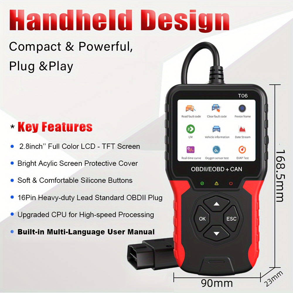 Herramienta de escáner de diagnóstico OBD2 CAN, lector de códigos de motor USB, función de reinicio para autos posteriores a 1996
