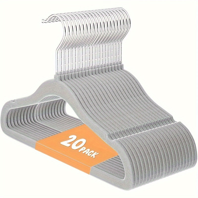 20-Piece Velvet Hangers Set for Kids and Teens Non-Slip Space-Saving Closet Organizer