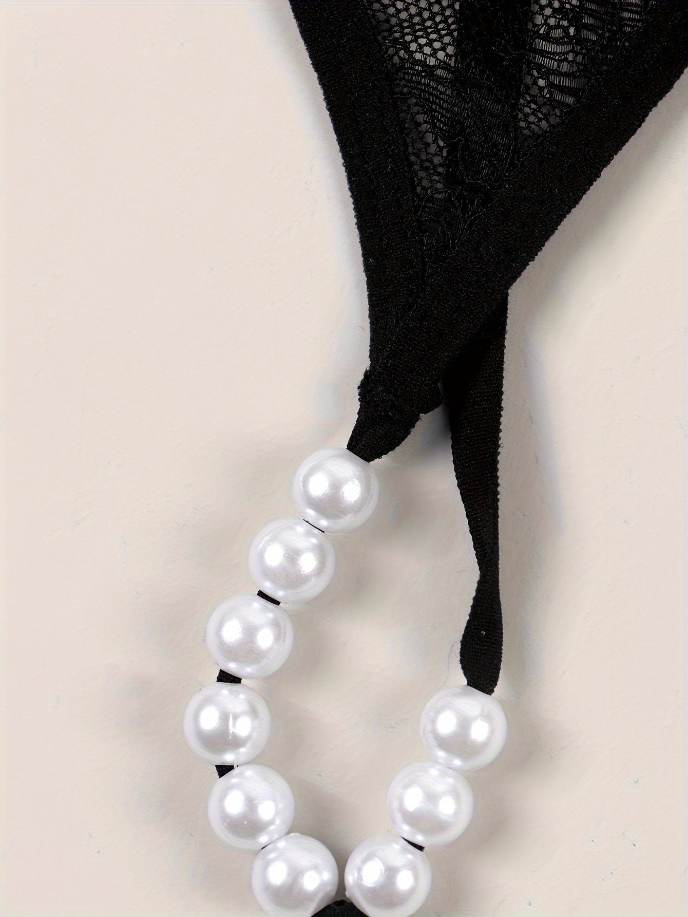 Women's Lace Thong with Pearl Detail Lingerie