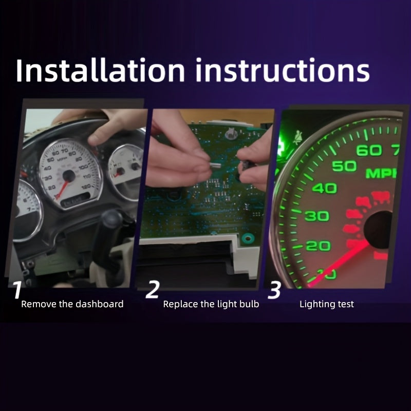 10 Pieces T5 LED Car Dashboard Lights 12V DC Instrument Panel Indicator