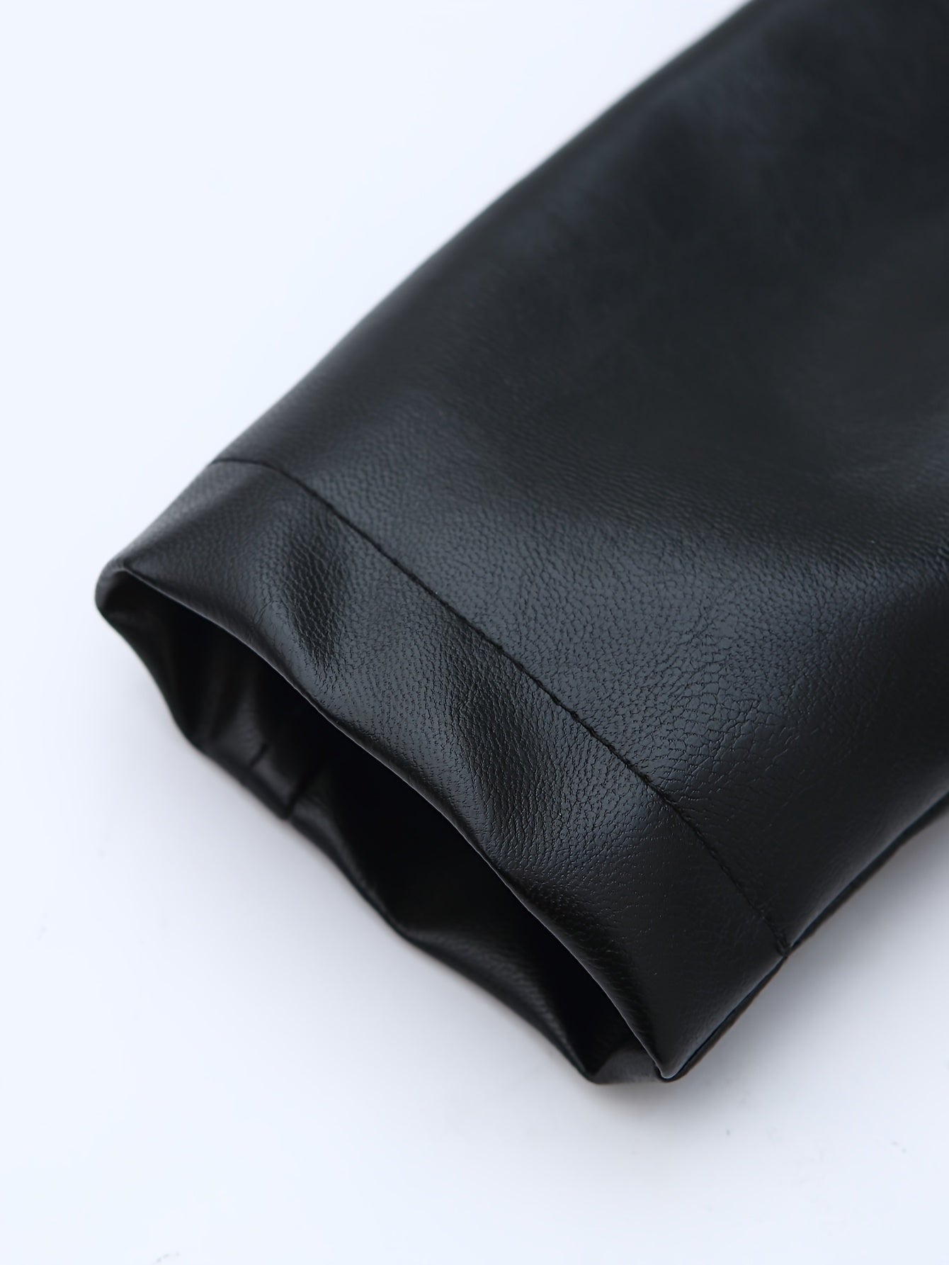 Boys Biker Jacket Black Polyester Casual Spring Fall Button Pockets