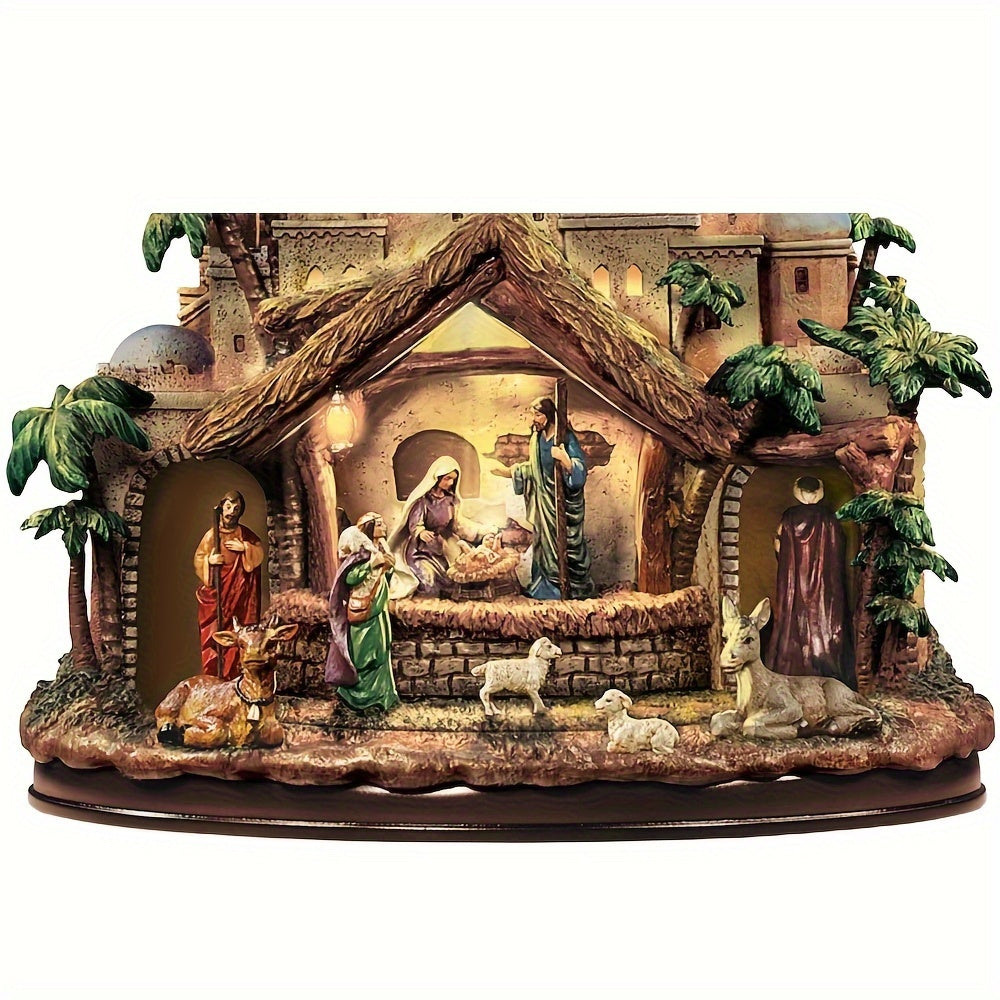 Nativity Scene Christmas Window Cling Self-Adhesive PVC Holiday Decor