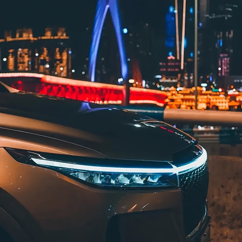 LED Car Hood Decorative Light Strip Dynamic Flow Always On 12V Hardwired