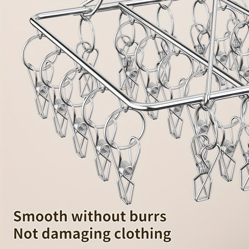 Asosiy Kir yuvish Aksessuari: Po'latdan yasalgan paypoq quritish stendi, shamolga chidamli aylanuvchi osma va paypoqlar, brasslar va ichki kiyimlar uchun 20/30/40 kliplar.