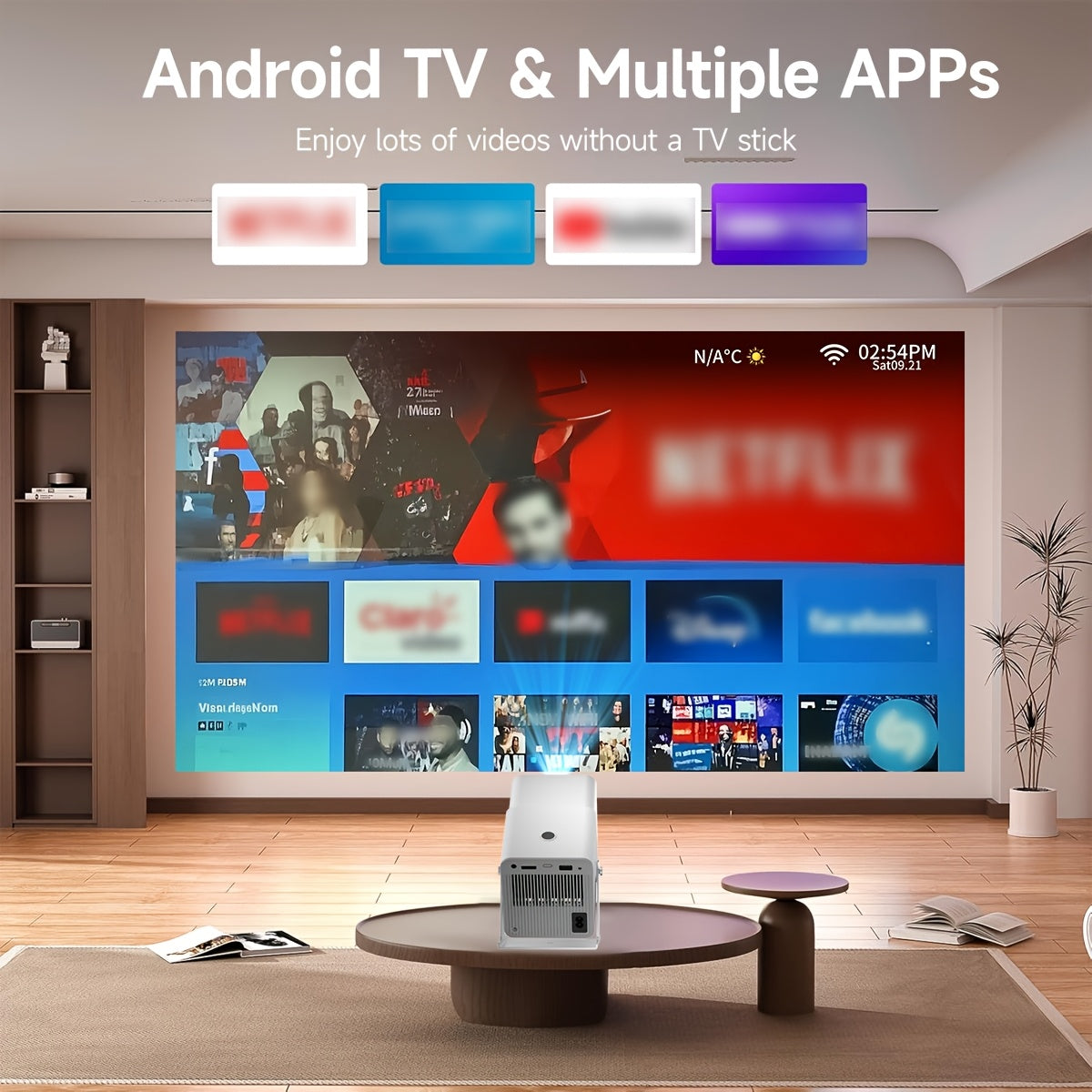 Mini Portable 4K Wi-Fi Projector with 260ANSI Brightness, 180° Rotation