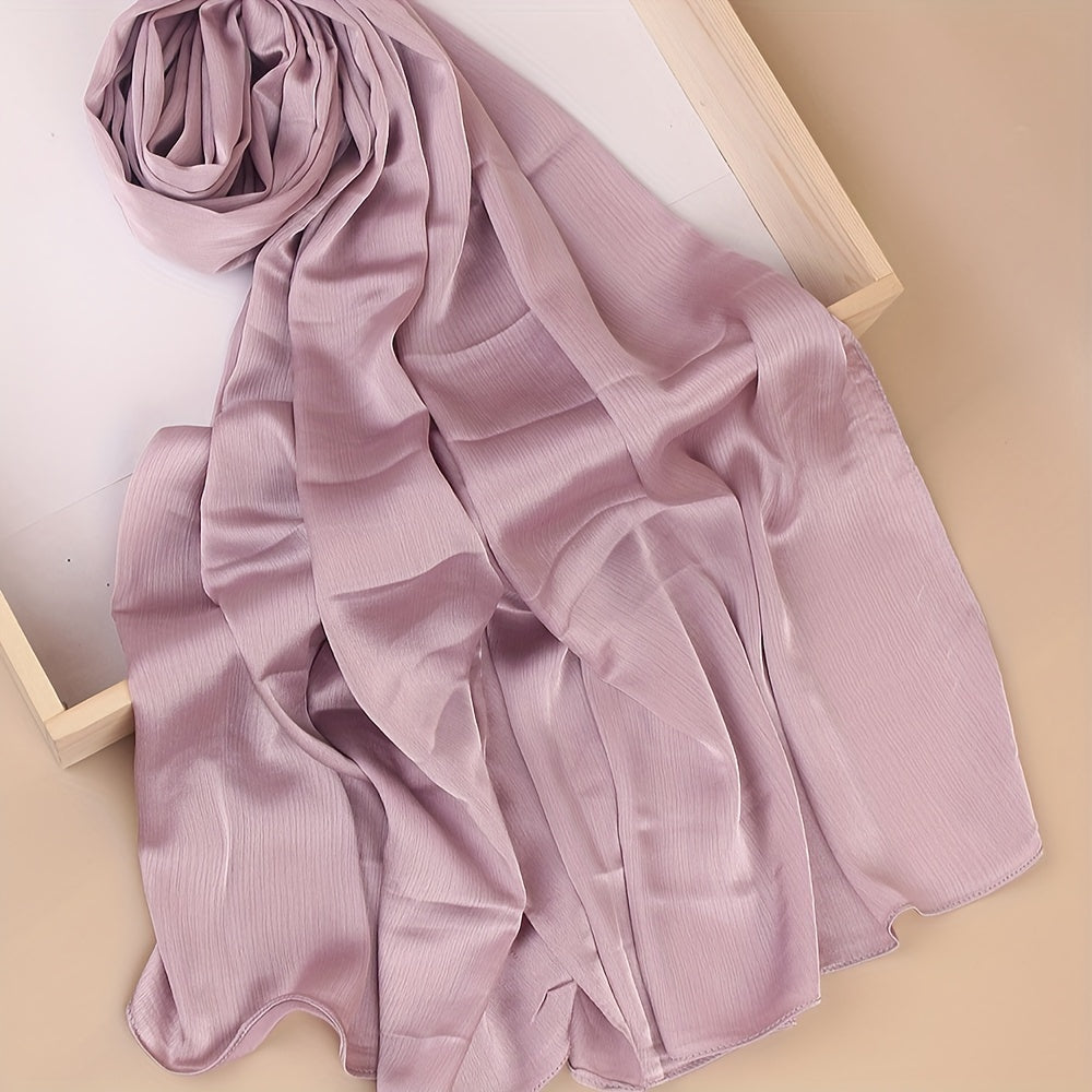 Pañuelo de cabeza clásico plisado de color sólido para uso casual, viaje y actividades al aire libre