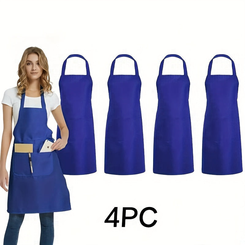 Adjustable Waterproof Canvas Apron with Pockets Stain-Resistant and Comfortable