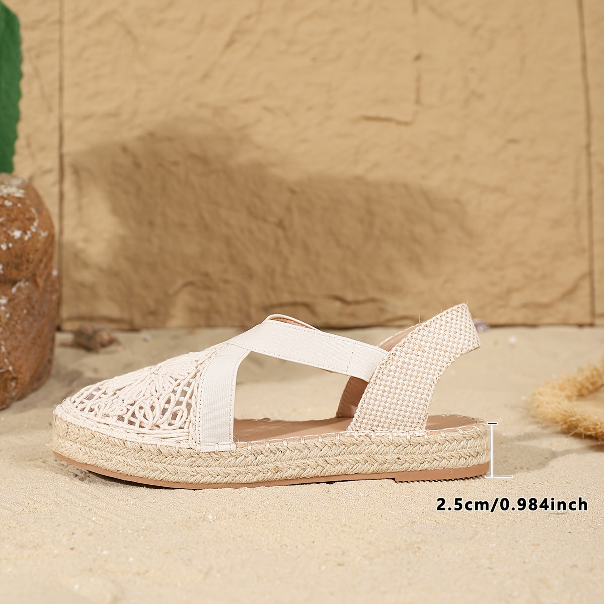 Women's Bohemian Flat Espadrille Sandals Woven Strap Summer Beach Shoes