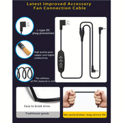 Ultra-Lightweight Wearable USB Fan for Cooling Work Clothes with 9 Blades and 3 Speed Settings