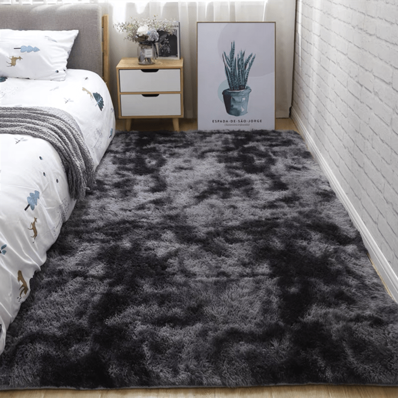 Modern Tie-Dyed Plush Carpet for Living Room and Bedroom Non-Slip Stain-Resistant Rug
