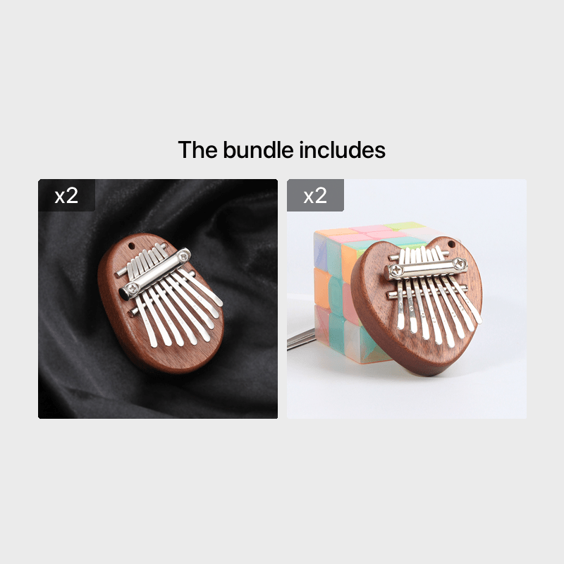 Mini Kalimba Thumb Piano for Beginners and Music Lovers Light Brown Wood 8 Keys Gift for Eid Al-Adha