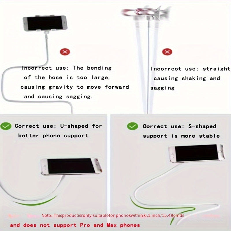 Long Neck Mobile Phone Holder for Desktop Bedside Use Waterproof ABS