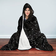 Hooded Blanket for Adults Starry Sky Fleece Cozy Lounge Wear