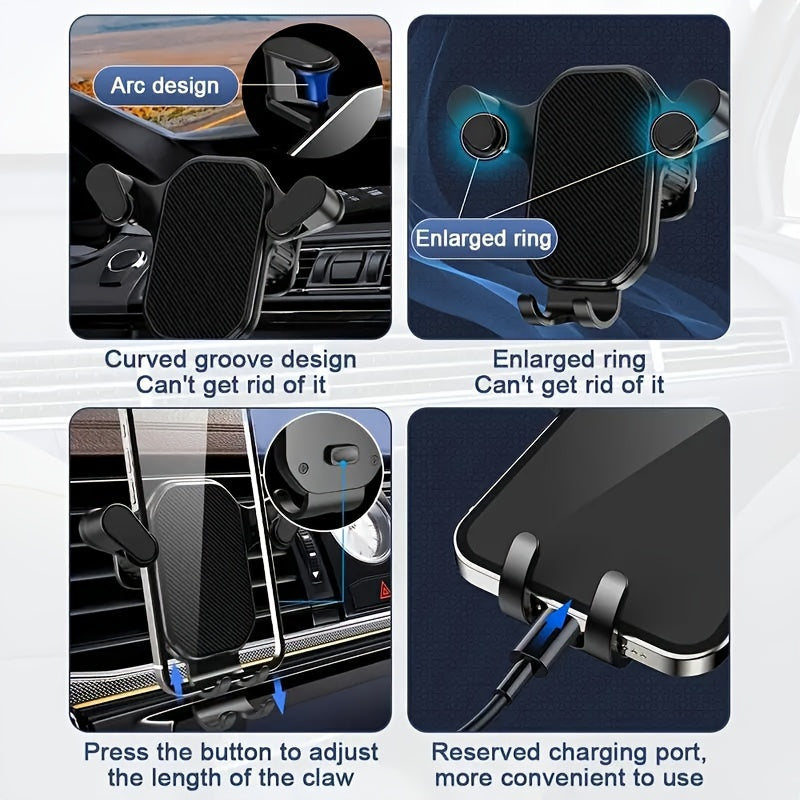 Soporte universal para teléfono de coche, clip de ventilación de ABS, ángulo de visión ajustable