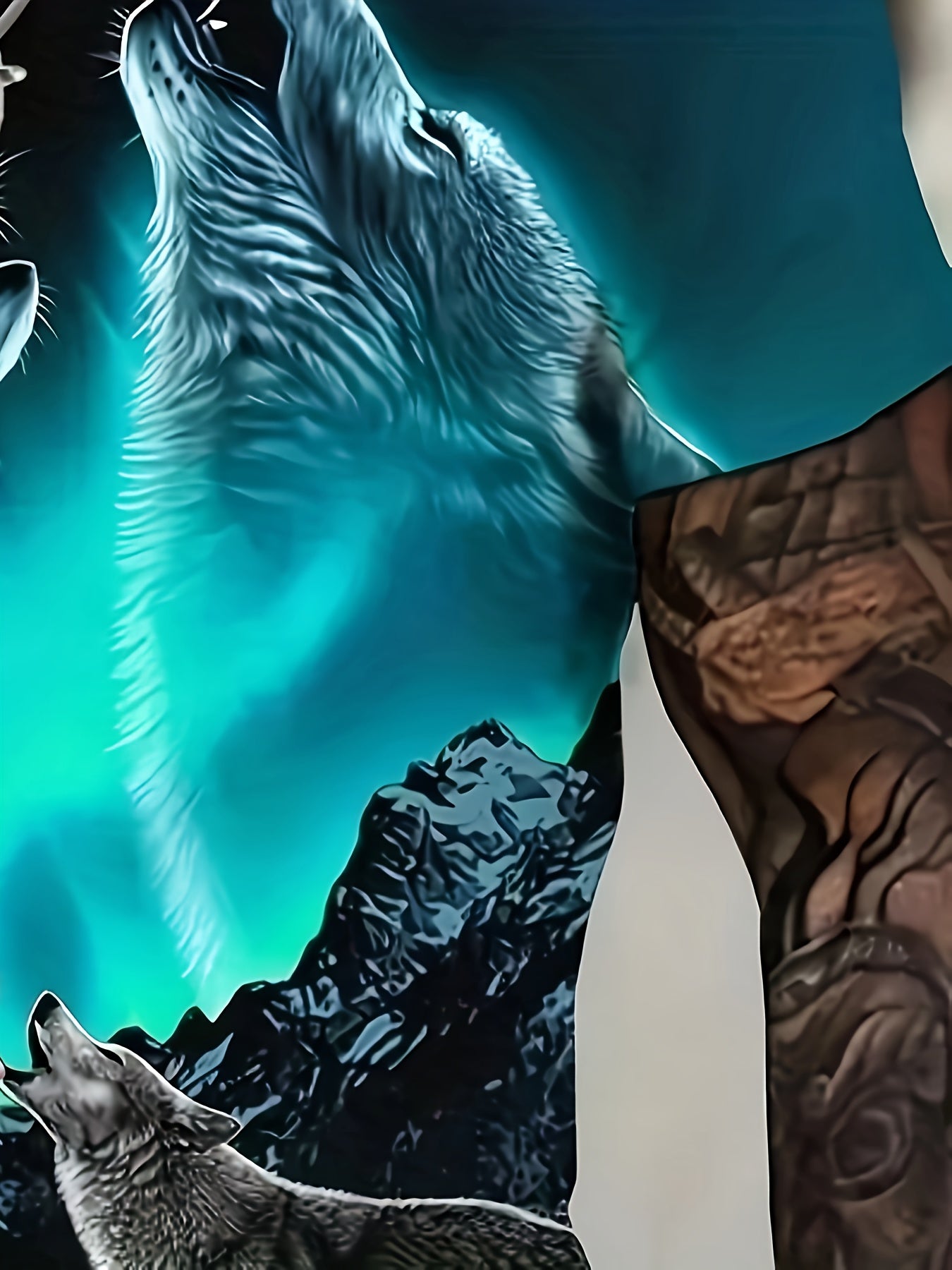 Erkaklar uchun 3D Bo'ri Print T-Shirt - Yozgi Tashqi Faoliyatlar Uchun Ideal