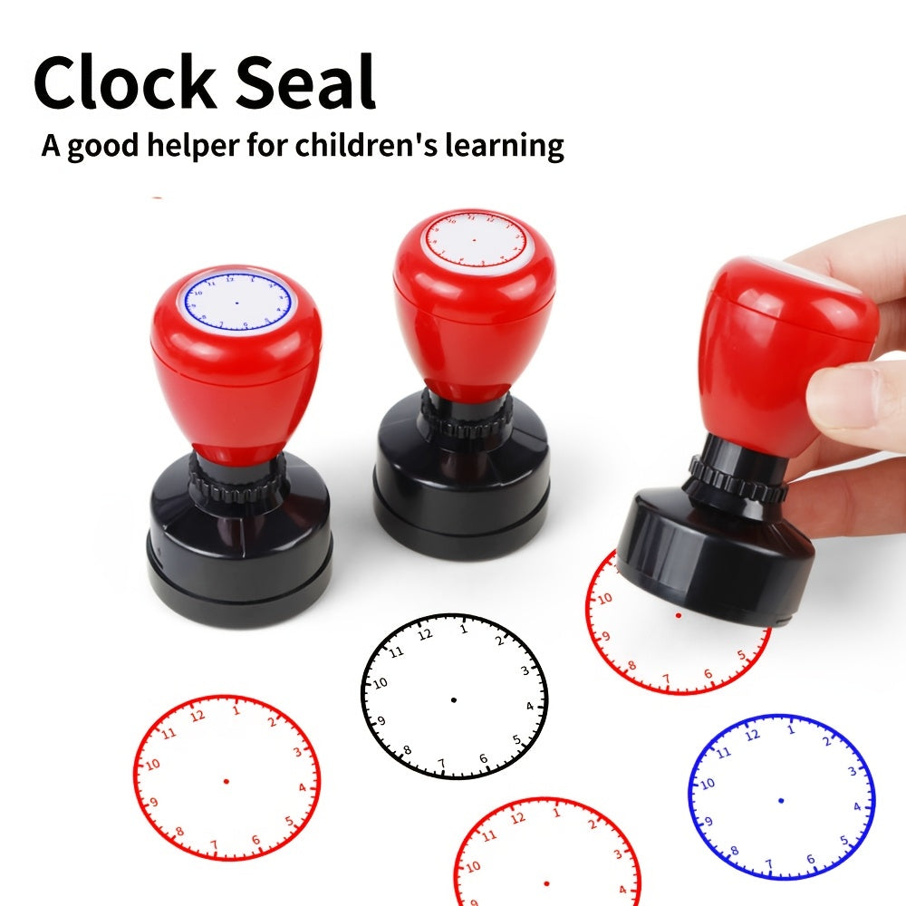 Educational Stamp Set for Teaching Time with Pictures for Students and Teachers