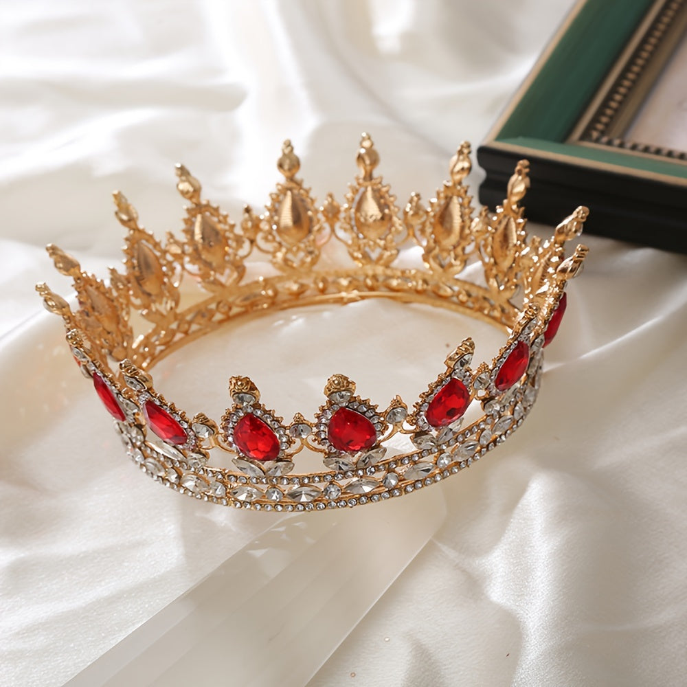 Round Crown Hair Accessory for Princess Bridal Wedding or Birthday