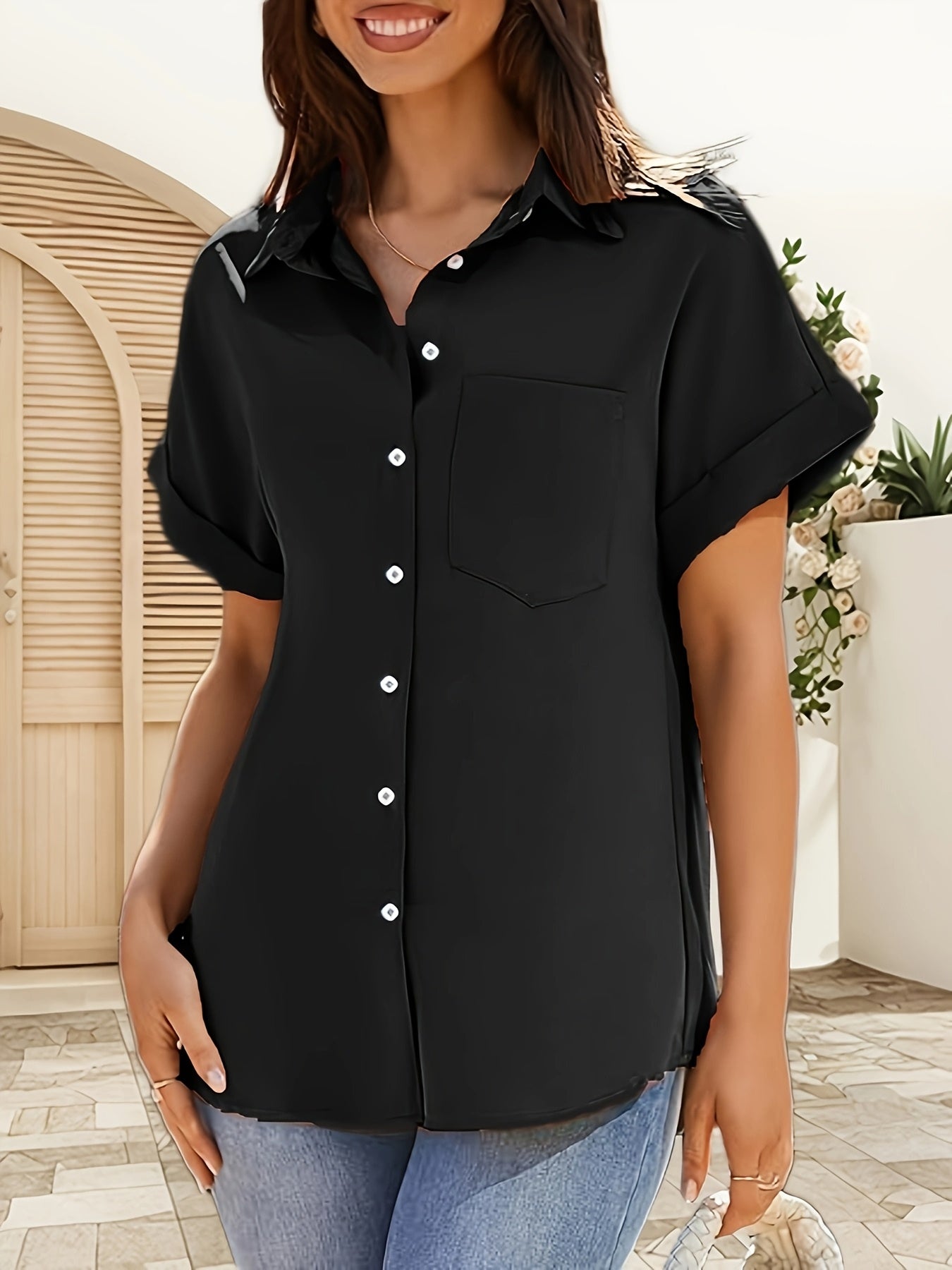 Plus Size Women's Casual Stylish Loose Summer Shirt Hot Trendy Top