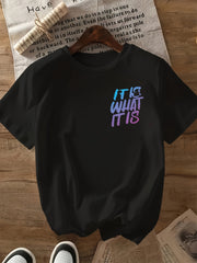 Camiseta gráfica de talla grande para mujer, de corte holgado, casual, de manga corta, para verano