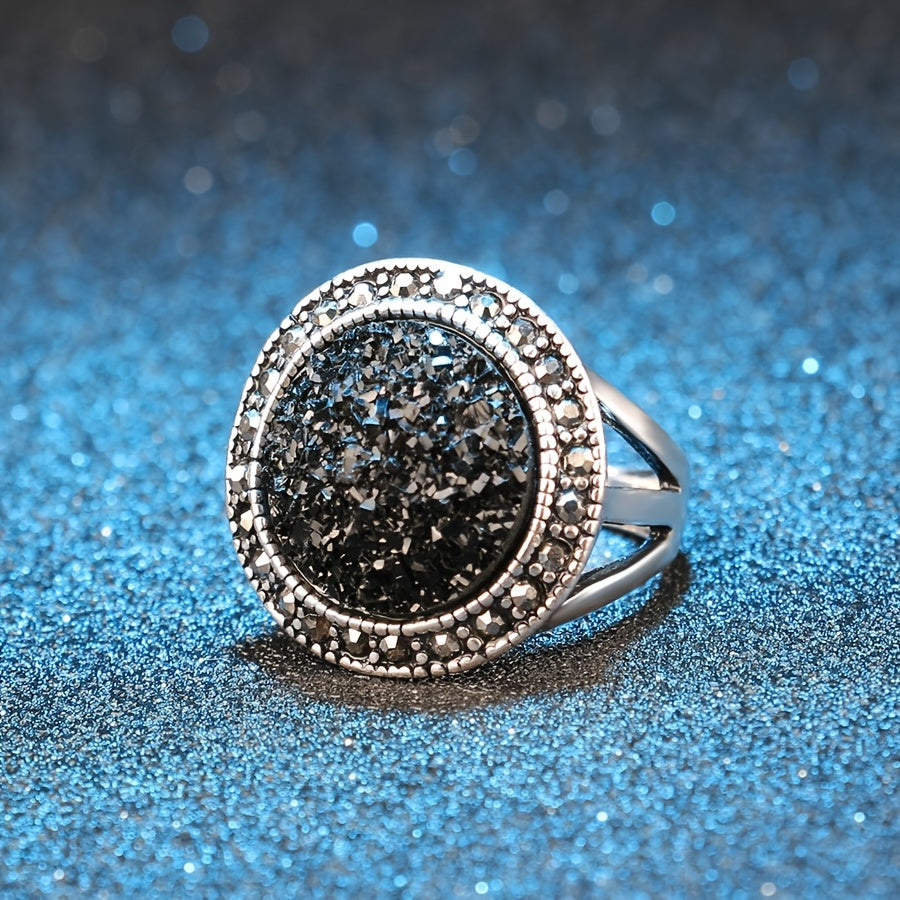 Ayollar partiyalari va tasodifiy kiyimlar uchun boho-chic uslubida vintage qora kristal zargarlik to'plami.