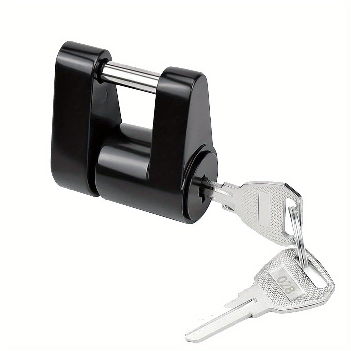 Cerradura de seguridad para enganche de remolque negro, diámetro de 2.54 pulgadas