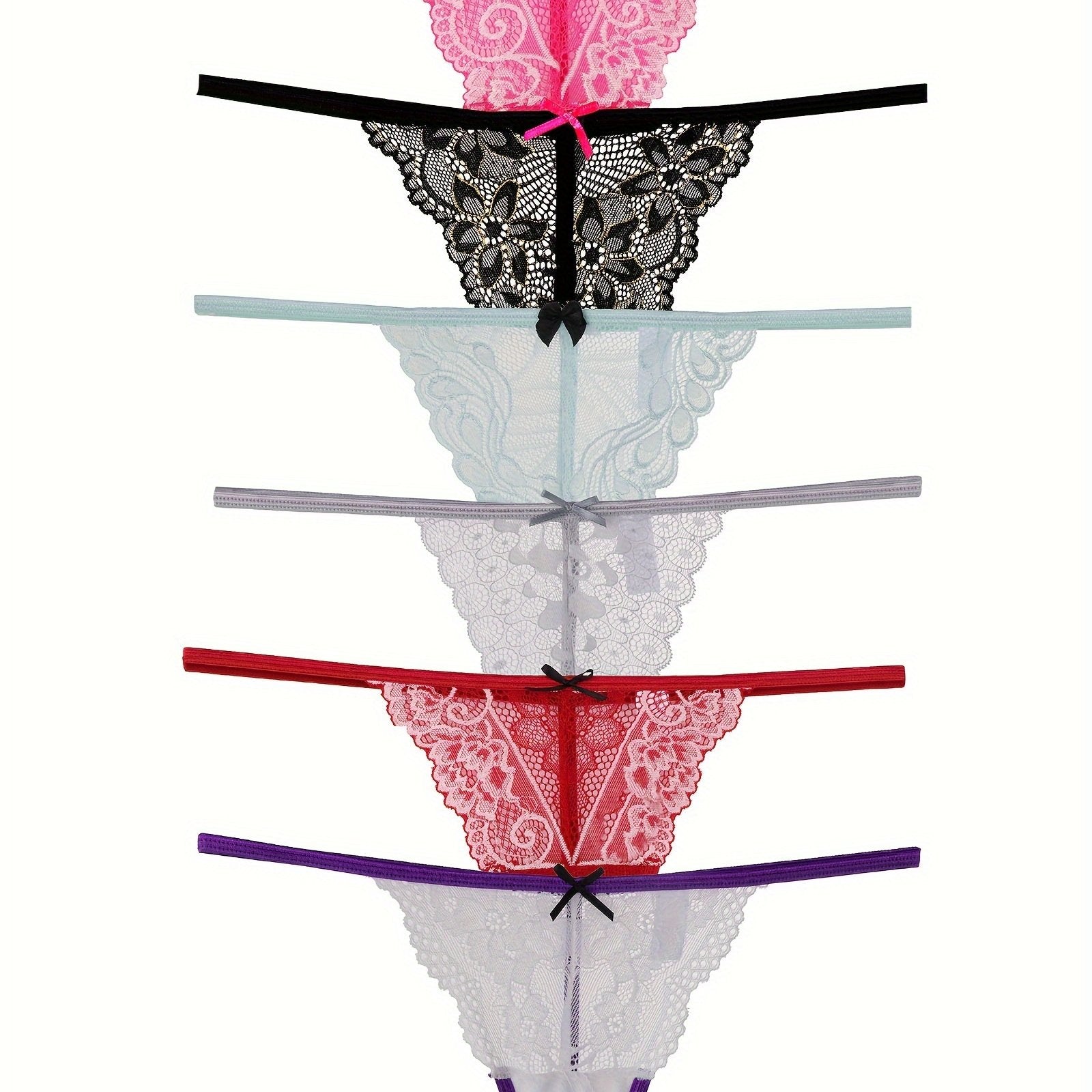 Women's Lace G-String Thongs in Assorted Colors and Patterns Lingerie