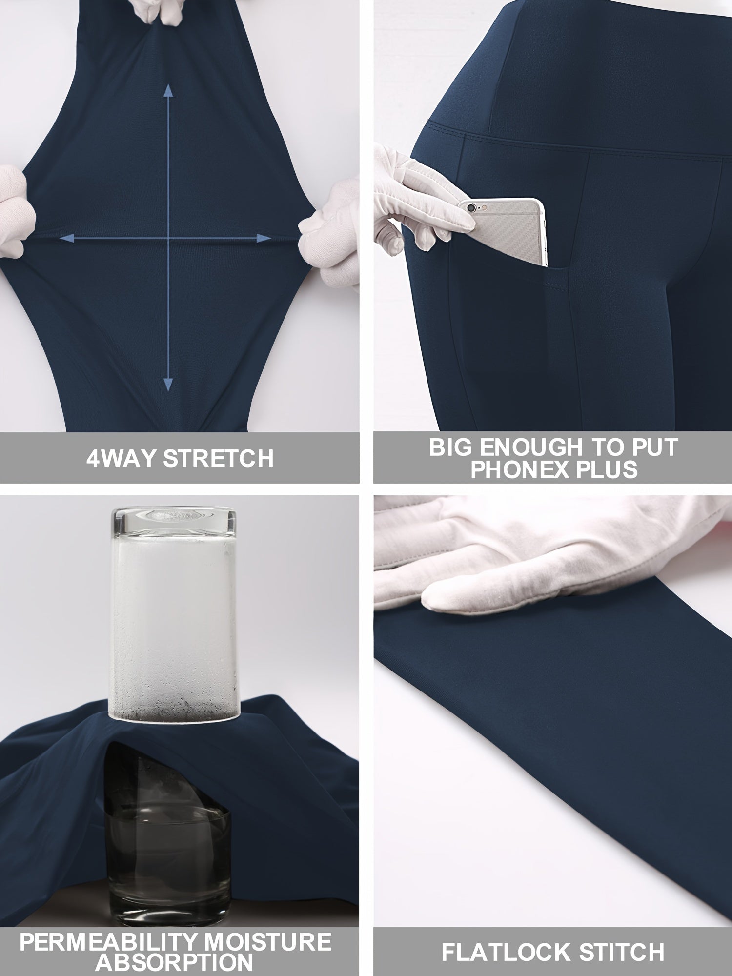 Plus Size Tummy Control Yoga Pants with Pockets High-Waisted Workout Leggings