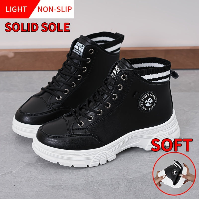Zapatos casuales de caña alta a la moda para mujer, antideslizantes, botas de tendencia