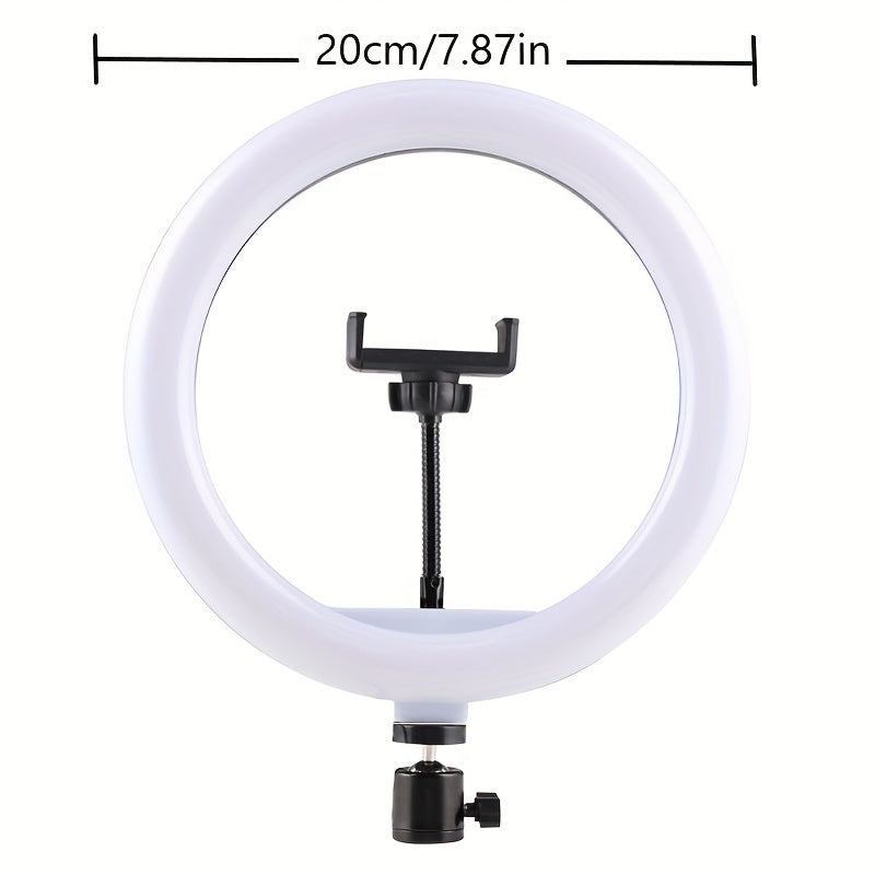 20.32cm Selfie Ring Light with 120.09cm Flexible Tripod Stand for Makeup and Video