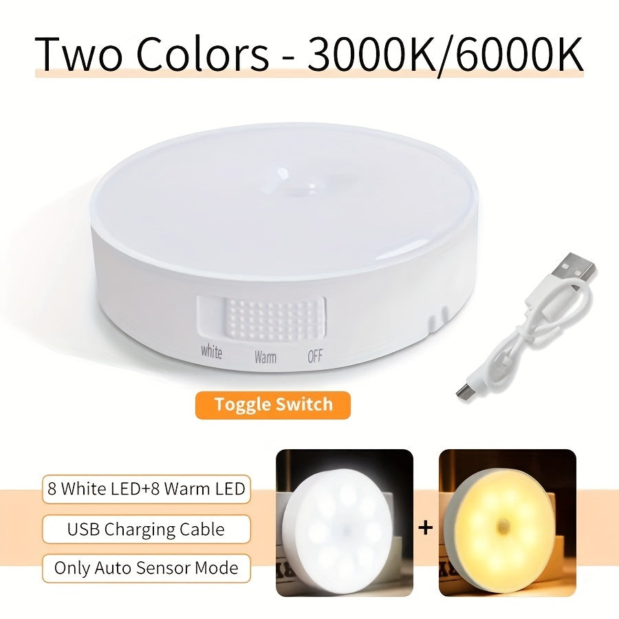 Motion Sensor LED Night Light with USB Power Wireless Magnetic Mount for Kitchen Stairs Closet