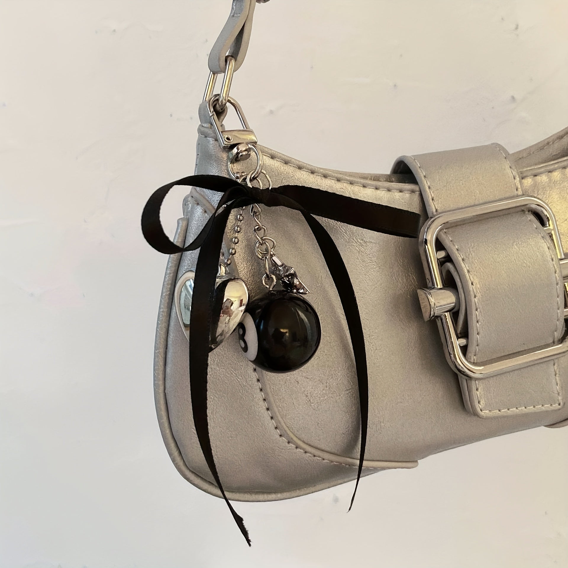 Qora Billiards Design Halloween kalit zanjiri sumka pendenti