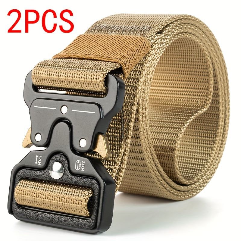 Men's Black Tactical Multi-Function Belt for Hunting and Outdoors 2 Pack
