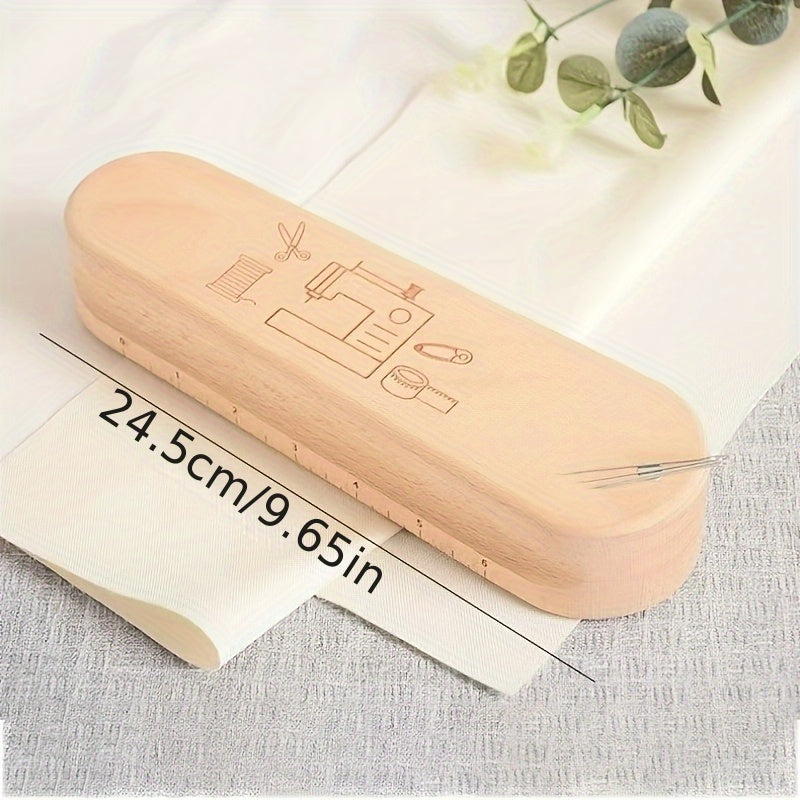 1 ta yog'och tikuvchining qopqog'i, magnit pin to'plami bilan, tikish, to'qish va dazmollash uchun mukammal.