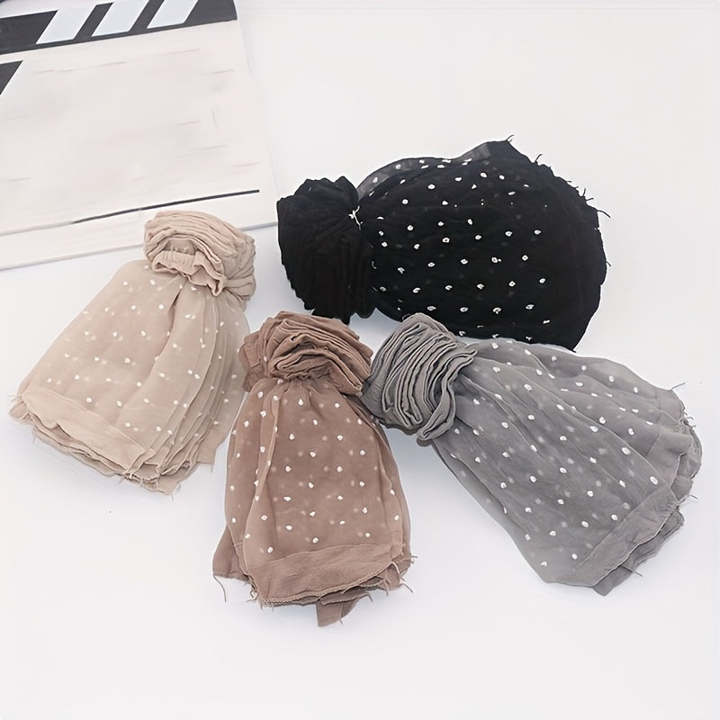 Yoz uchun teri nuqta dizayni bilan 10 juft ayollar uchun shaffof yupqa paypoq