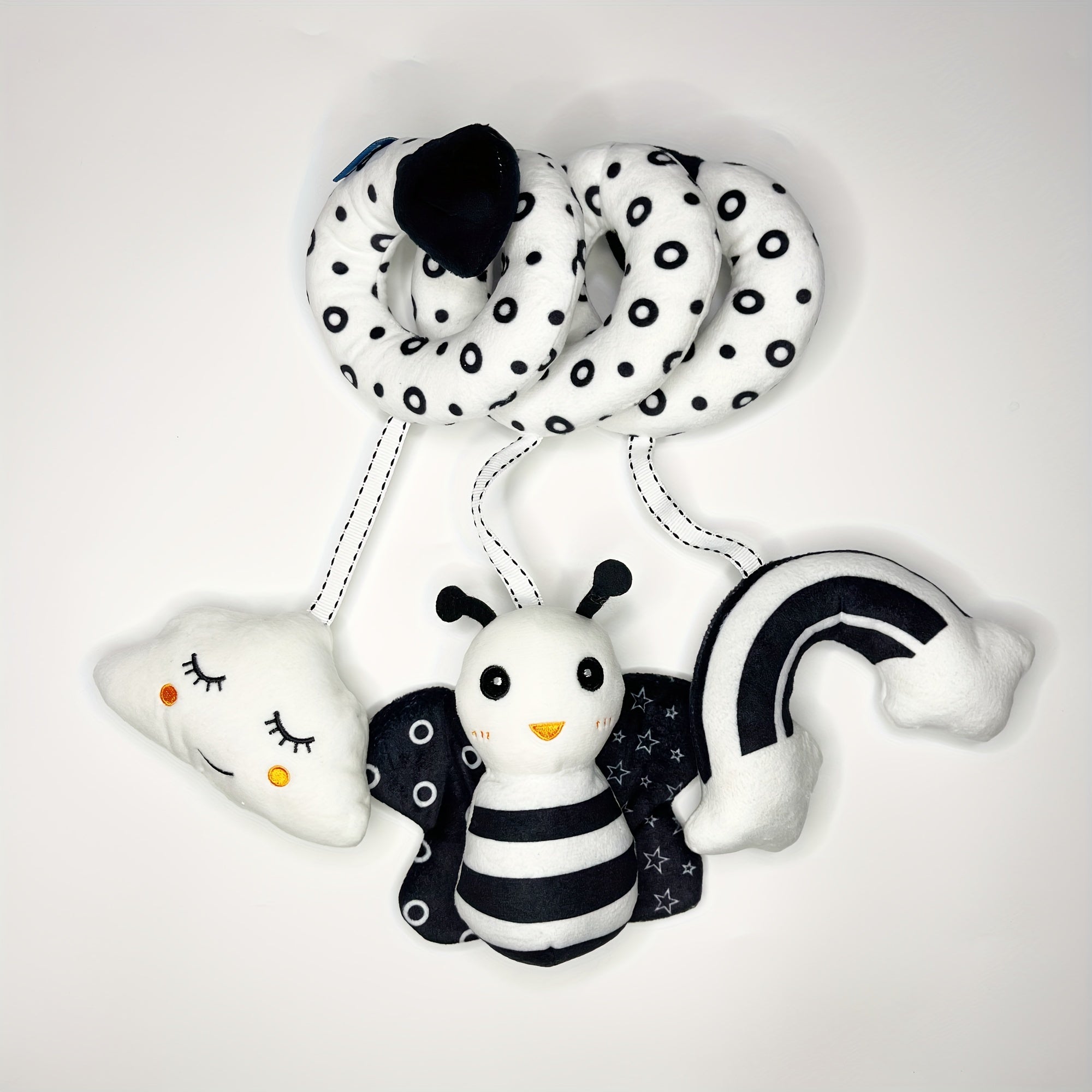 Plush Youngsters Toy Black and White Car Pendant for Visual Training Gift