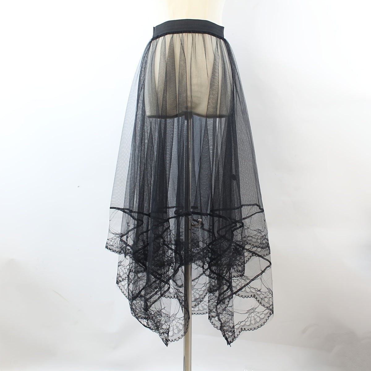 Women's Lace Tulle Ballet Skirt Solid Color Mesh Casual Outer Skirt