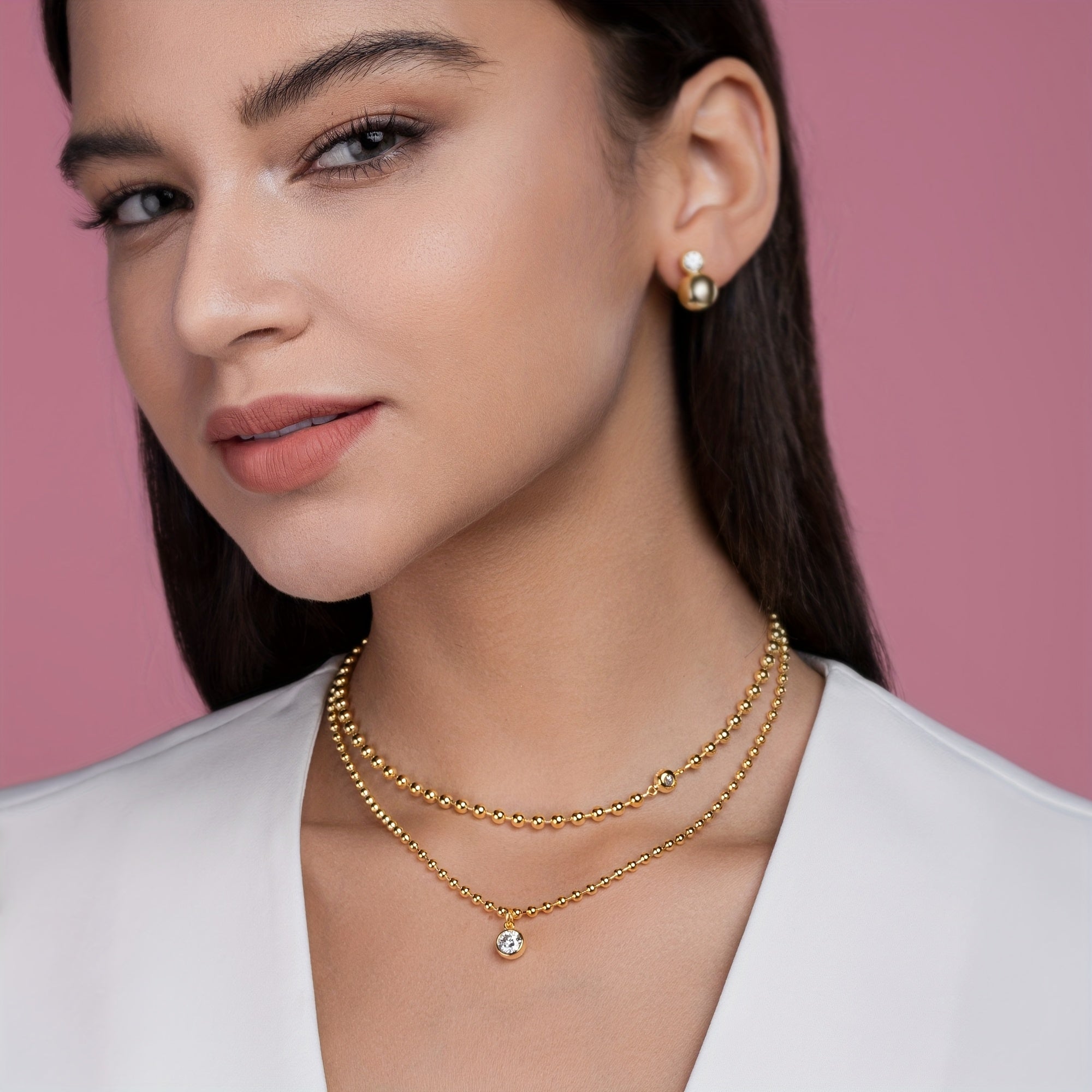 Sterling Silver Moissanite Pendant Necklace for Engagement and Anniversary