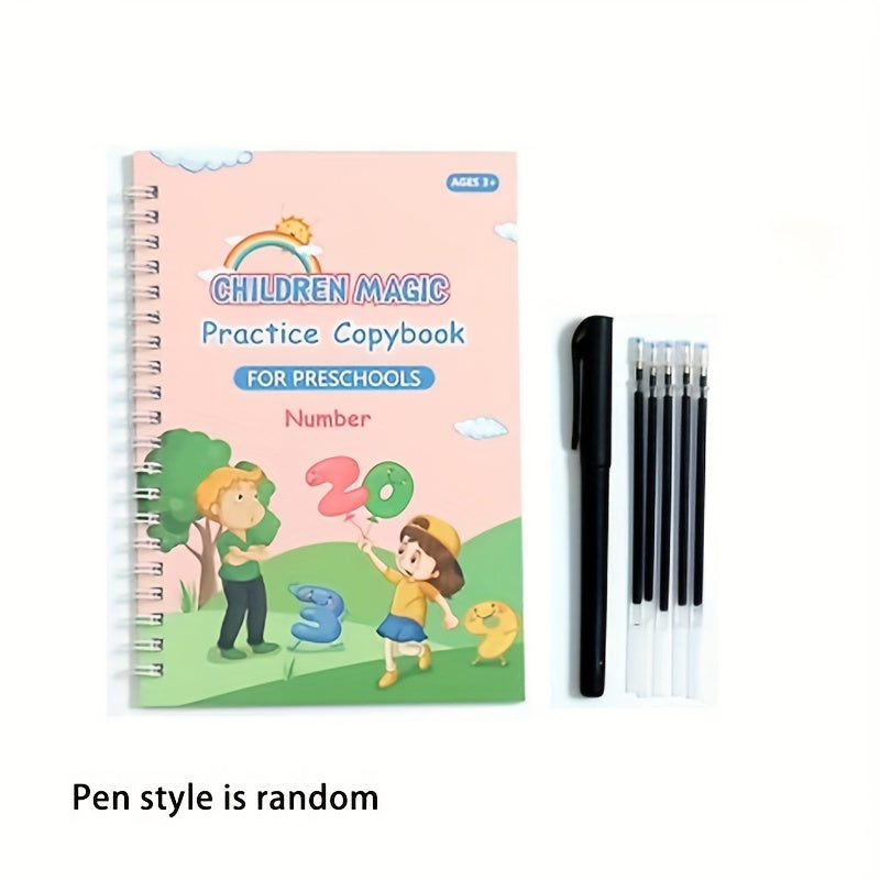 Educational Workbook Set for Young Learners Enchanted Writing Notebooks with Pen and Refills