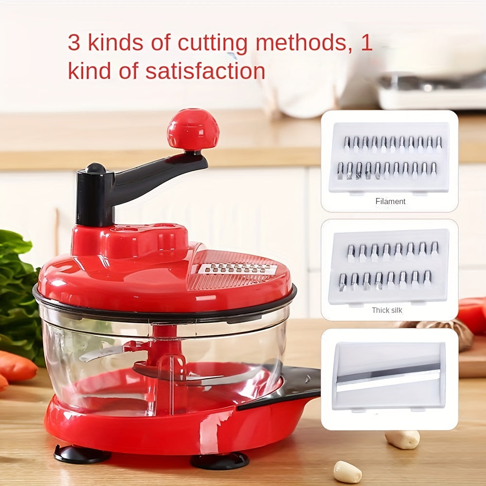 RV oshxona uchun PVC plastmassadan tayyorlangan ko‘p funksiyali qo‘lda sabzavot va sarimsoq maydalagich.