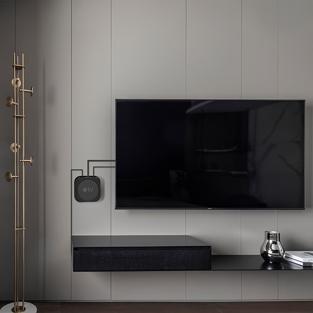 Wall-Mounted TV Rack for Apple TV 4K and HD Secure Anti-Theft Holder