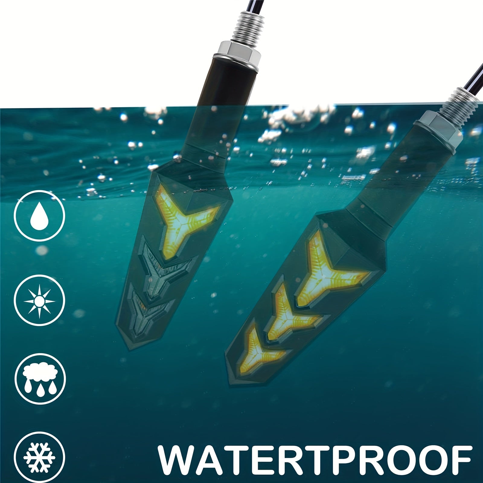 Universal motosikl suv oqimi ko'rsatuvchi chiroq, relé bilan, egiluvchan orqa chiroq