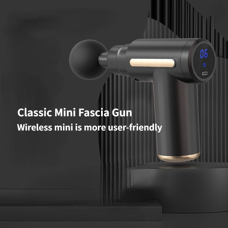 USB zaryadlanadigan qo'l bilan ishlatiladigan massaj quroli, chuqur to'qima mushaklarini zarba bilan massaj qilish uchun yuqori momentli motor bilan, Otalar kuni va Onalar kuni sovg'alari uchun ideal.