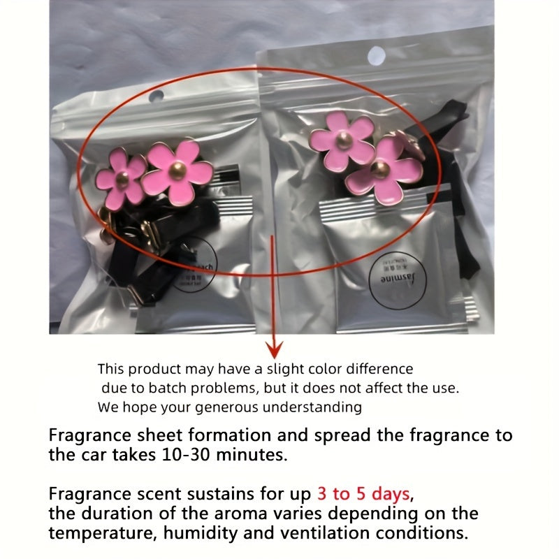 Women Small Daisy Flower Car Air Freshener Clip Set Decorative Air Outlet Accessories