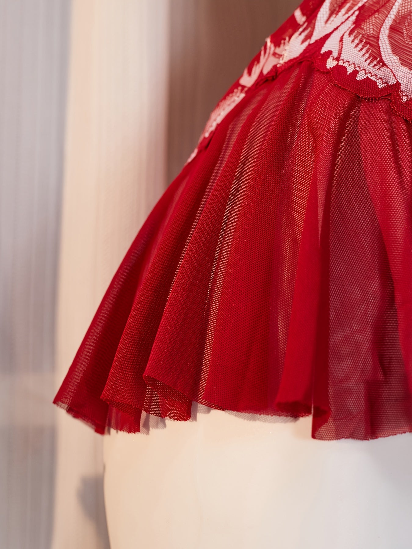 Adult Lace Bodysuit with Random Print Large Bow Nylon No Padding