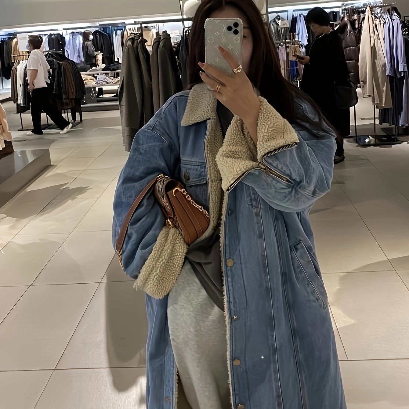 Джинсовая куртка STLT для женщин с шерповым подкладом на осень/зиму, однотонная, с пуговицами, утолщенная теплая верхняя одежда