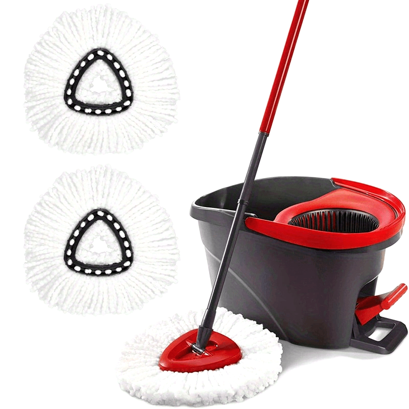 Spin Mop Set with 360° Rotating Bucket and Microfiber Pads for Easy Cleaning