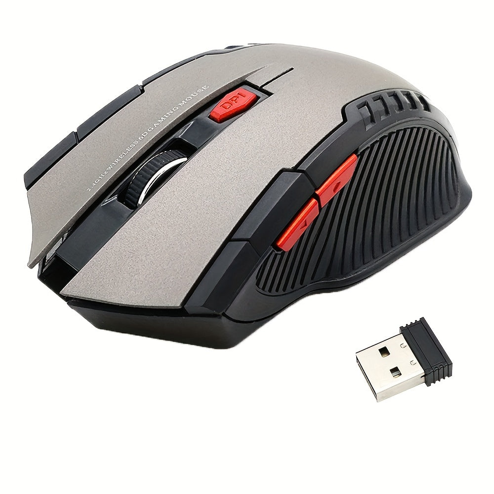 Wireless Gaming Mouse with 6 Programmable Buttons and Optical Sensor for PC and Laptop