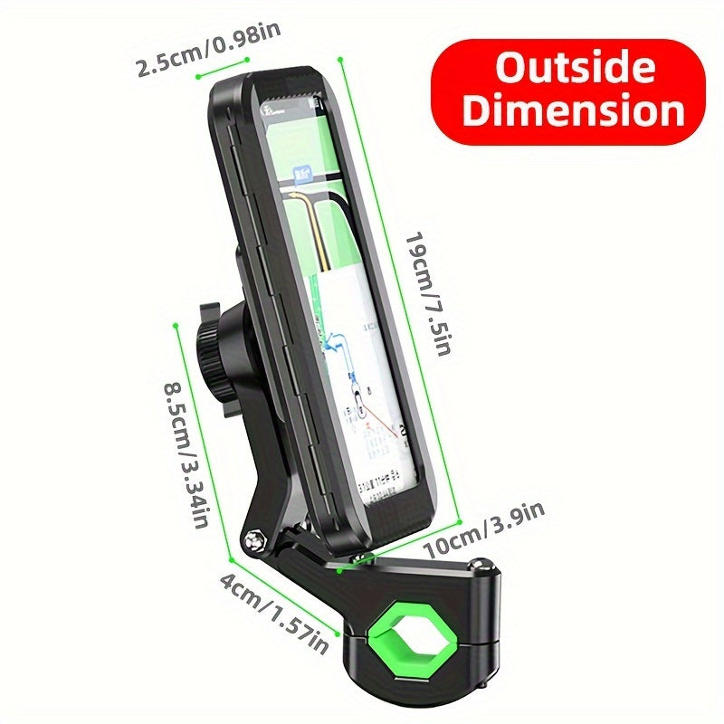 Waterproof Motorcycle Phone Holder with 360° Swivel Adjustable Fit for Bikes
