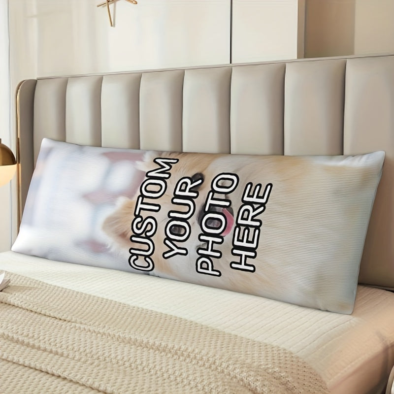 Personalized Long Body Pillowcase with Photos or Text 50.8x137.2 cm Short Plush Double-Sided Printing